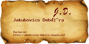 Jakubovics Debóra névjegykártya